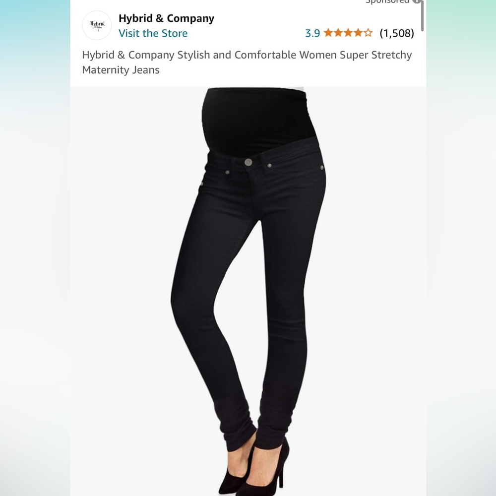 Black maternity skinny jeans.